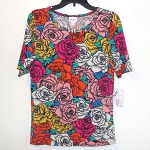 LuLaRoe Gigi shirt Rose print M NWT
